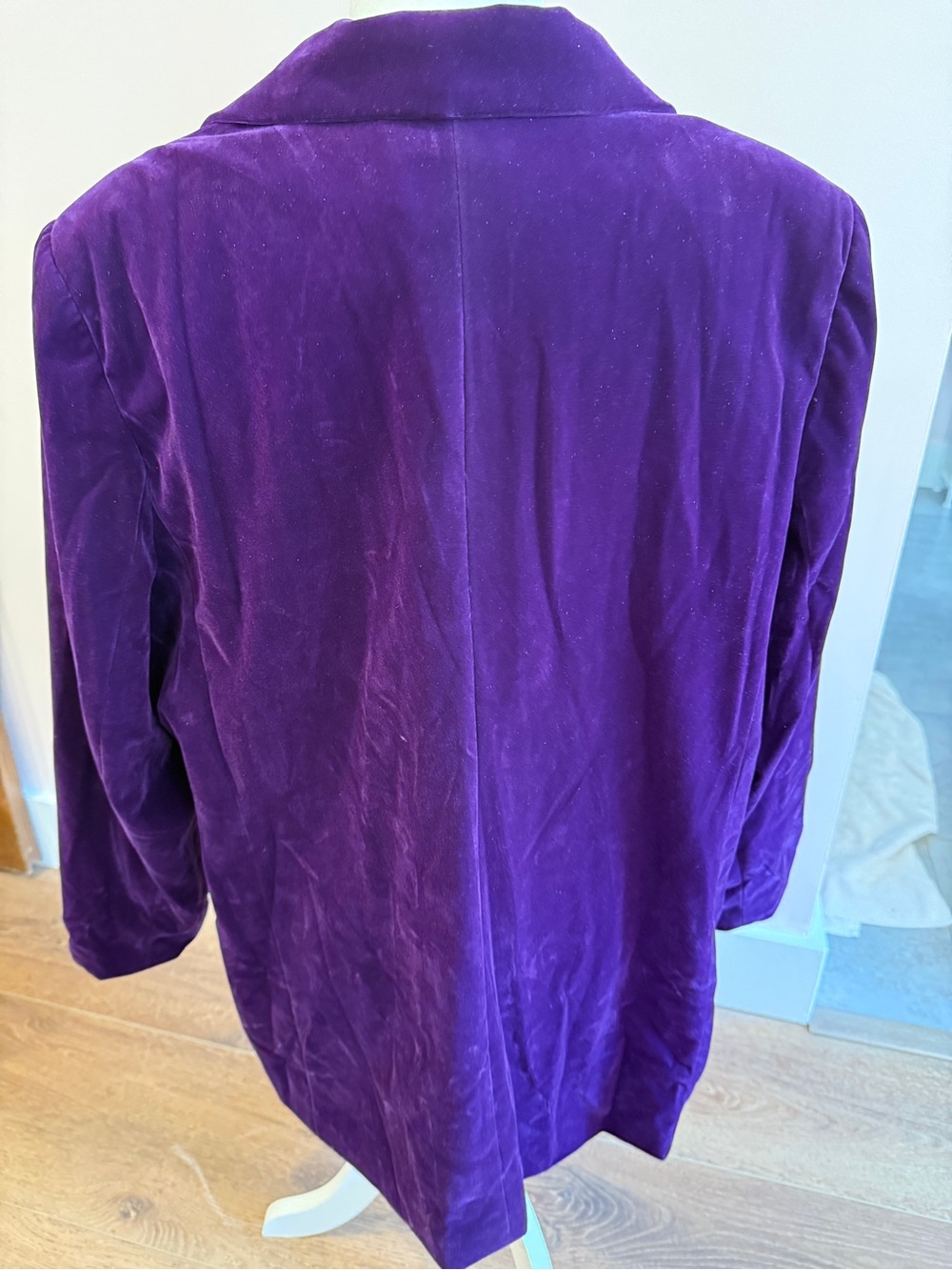 Roaman's Women's Plus Size Royal Purple Velvet 3-Button Blazer Jacket - Picture 5 of 8
